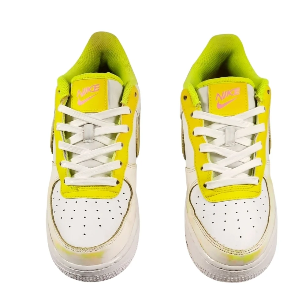 Nike Air Force 1 LV8 Sneakers White Acid Wash Green Size 6.5Y/ Womens Sz. 8